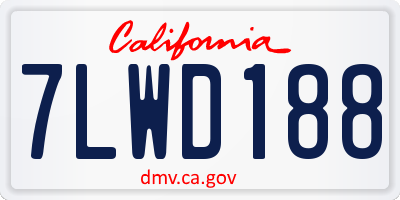 CA license plate 7LWD188
