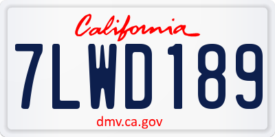 CA license plate 7LWD189