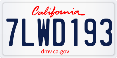 CA license plate 7LWD193