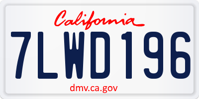 CA license plate 7LWD196