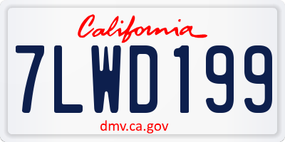 CA license plate 7LWD199
