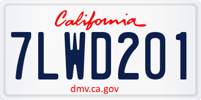 CA license plate 7LWD201