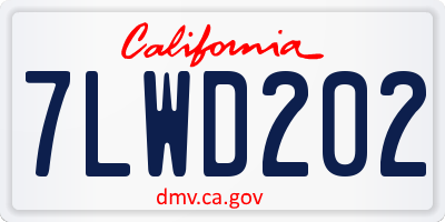 CA license plate 7LWD202