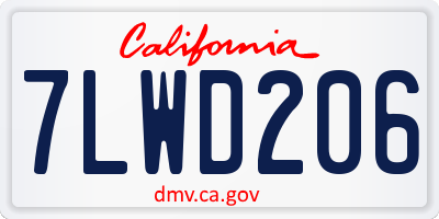 CA license plate 7LWD206