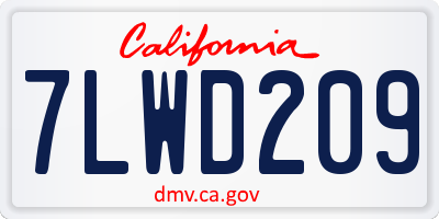 CA license plate 7LWD209