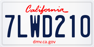 CA license plate 7LWD210