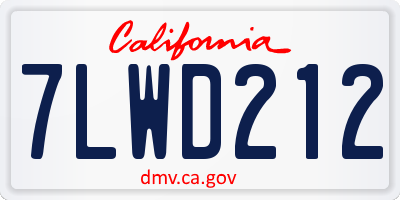 CA license plate 7LWD212