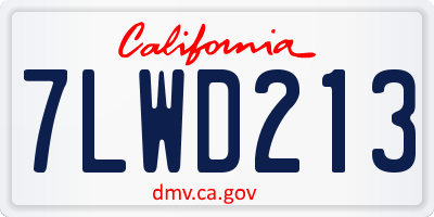 CA license plate 7LWD213