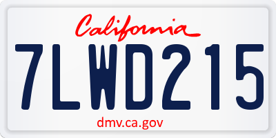 CA license plate 7LWD215