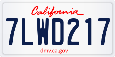 CA license plate 7LWD217