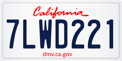 CA license plate 7LWD221