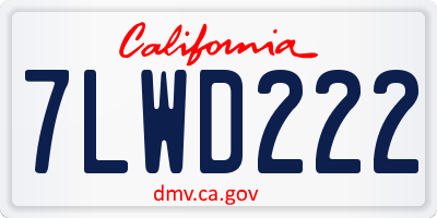 CA license plate 7LWD222
