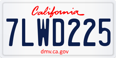 CA license plate 7LWD225