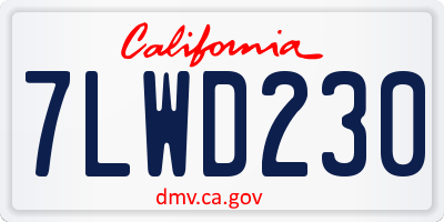 CA license plate 7LWD230