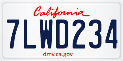 CA license plate 7LWD234