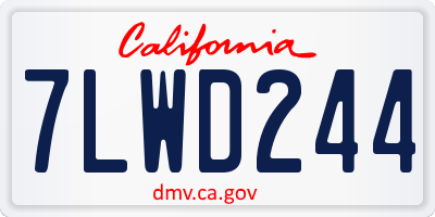 CA license plate 7LWD244