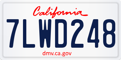 CA license plate 7LWD248