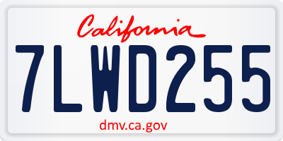 CA license plate 7LWD255