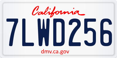 CA license plate 7LWD256