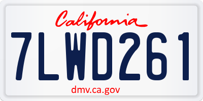 CA license plate 7LWD261
