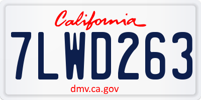 CA license plate 7LWD263