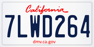 CA license plate 7LWD264