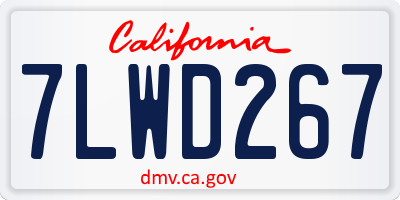 CA license plate 7LWD267
