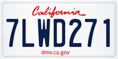 CA license plate 7LWD271