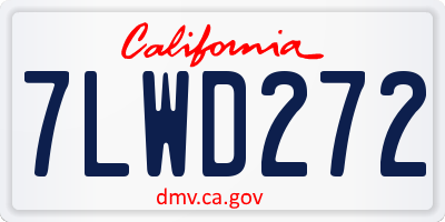 CA license plate 7LWD272