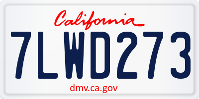 CA license plate 7LWD273