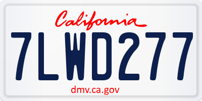 CA license plate 7LWD277