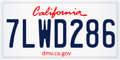 CA license plate 7LWD286