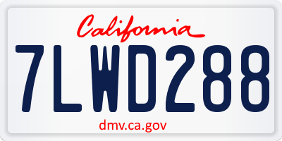 CA license plate 7LWD288