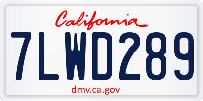 CA license plate 7LWD289