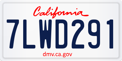 CA license plate 7LWD291