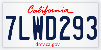 CA license plate 7LWD293