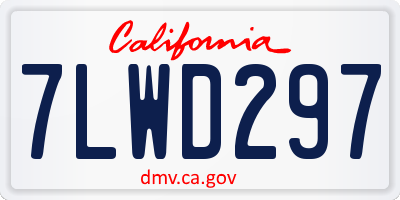 CA license plate 7LWD297