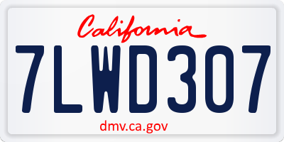 CA license plate 7LWD307