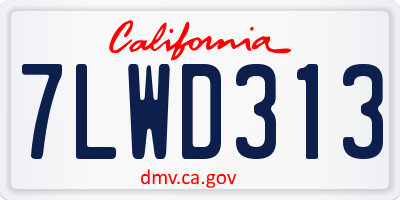 CA license plate 7LWD313
