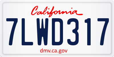 CA license plate 7LWD317