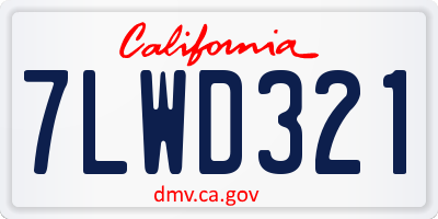 CA license plate 7LWD321
