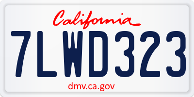 CA license plate 7LWD323
