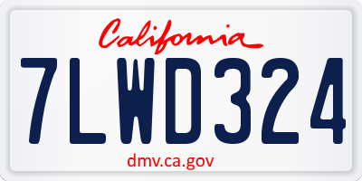 CA license plate 7LWD324