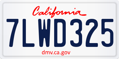 CA license plate 7LWD325