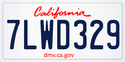 CA license plate 7LWD329