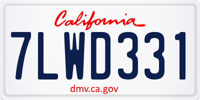 CA license plate 7LWD331