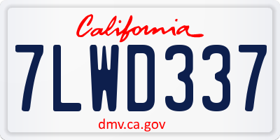 CA license plate 7LWD337