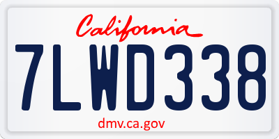 CA license plate 7LWD338