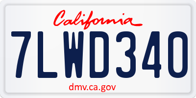 CA license plate 7LWD340