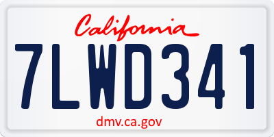 CA license plate 7LWD341